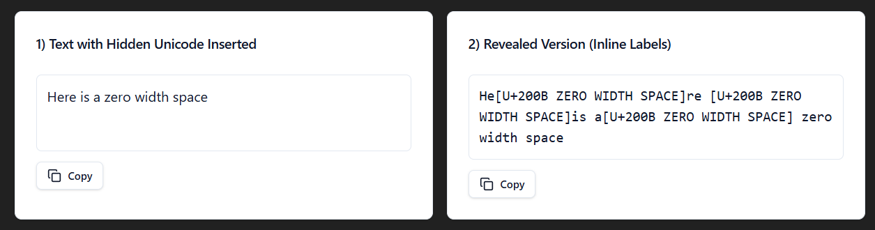 Invisible Unicode is what flags your content as AI-generated